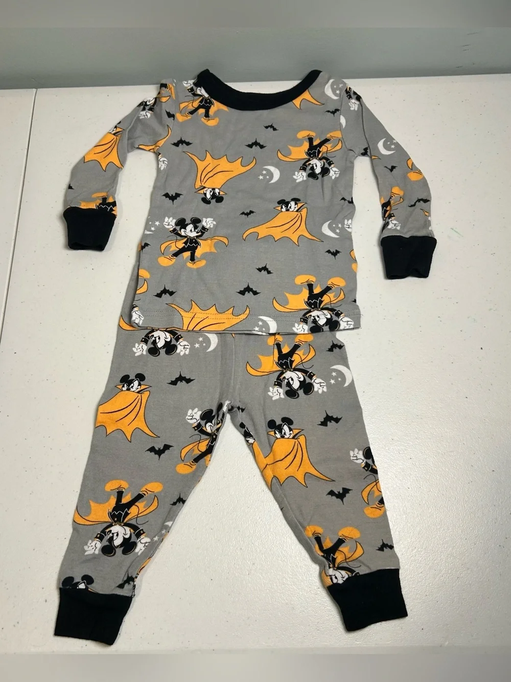 🎃Disney Bundle of Halloween Mickey Mouse Pajamas Size 18 Months Snug Fitting